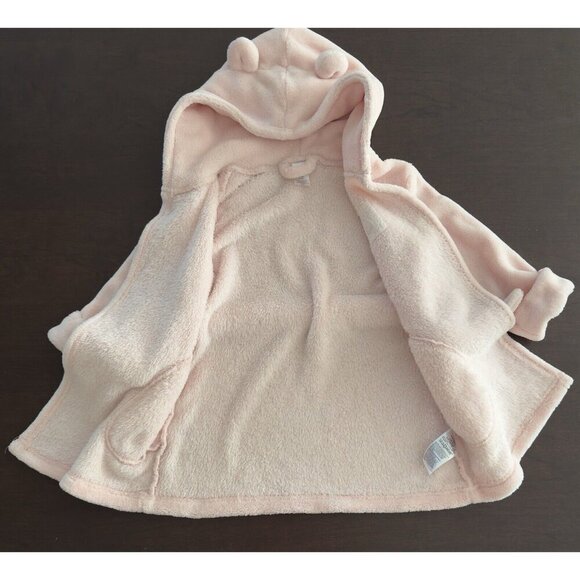 Baby Gap 2T Girls Yummy Robe Bear Ears Pink Cameo Soft‎ Fleece Hooded Bath Sleep - Picture 6 of 9